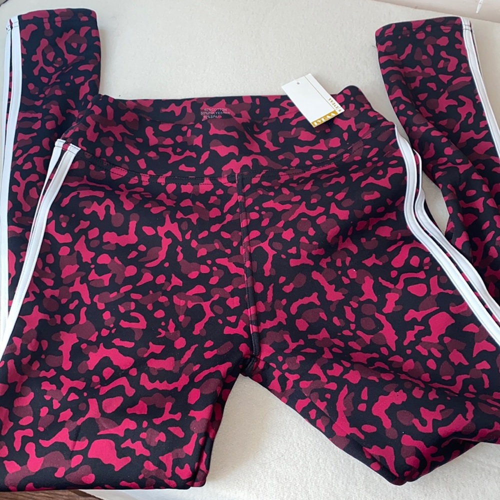 L/XL Legging track pants red/black print